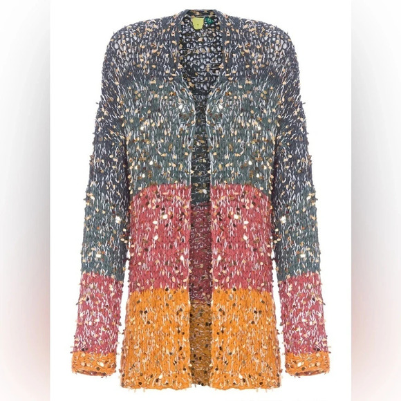 FARM Rio Sweaters - NWT FARM Rio Loose Knit Cardigan with sequins
